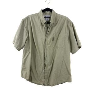 Columbia Men’s Green‎ Gingham Button Down Shirt Short Sleeve Size L